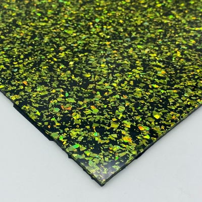 El Sanatları Küpeler için Yeşil Siyah Chunk Flakes Dökme Akrilik Levha Panel 1/8